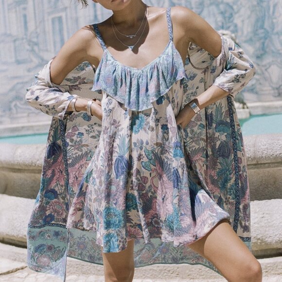 SPELL Siren Song Mermaid Duster Kimono OSFM - Picture 3 of 12